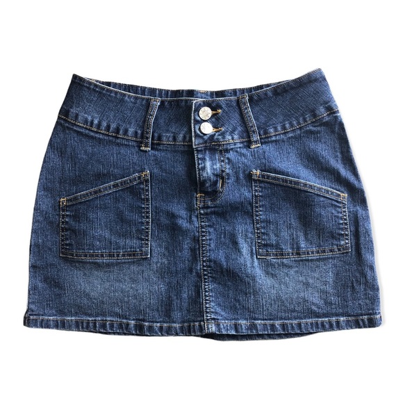 Rave 4 Real Dresses & Skirts - 𝅺Vintage Rave R4R Blue Jean Super Mini Skirt | Size 5